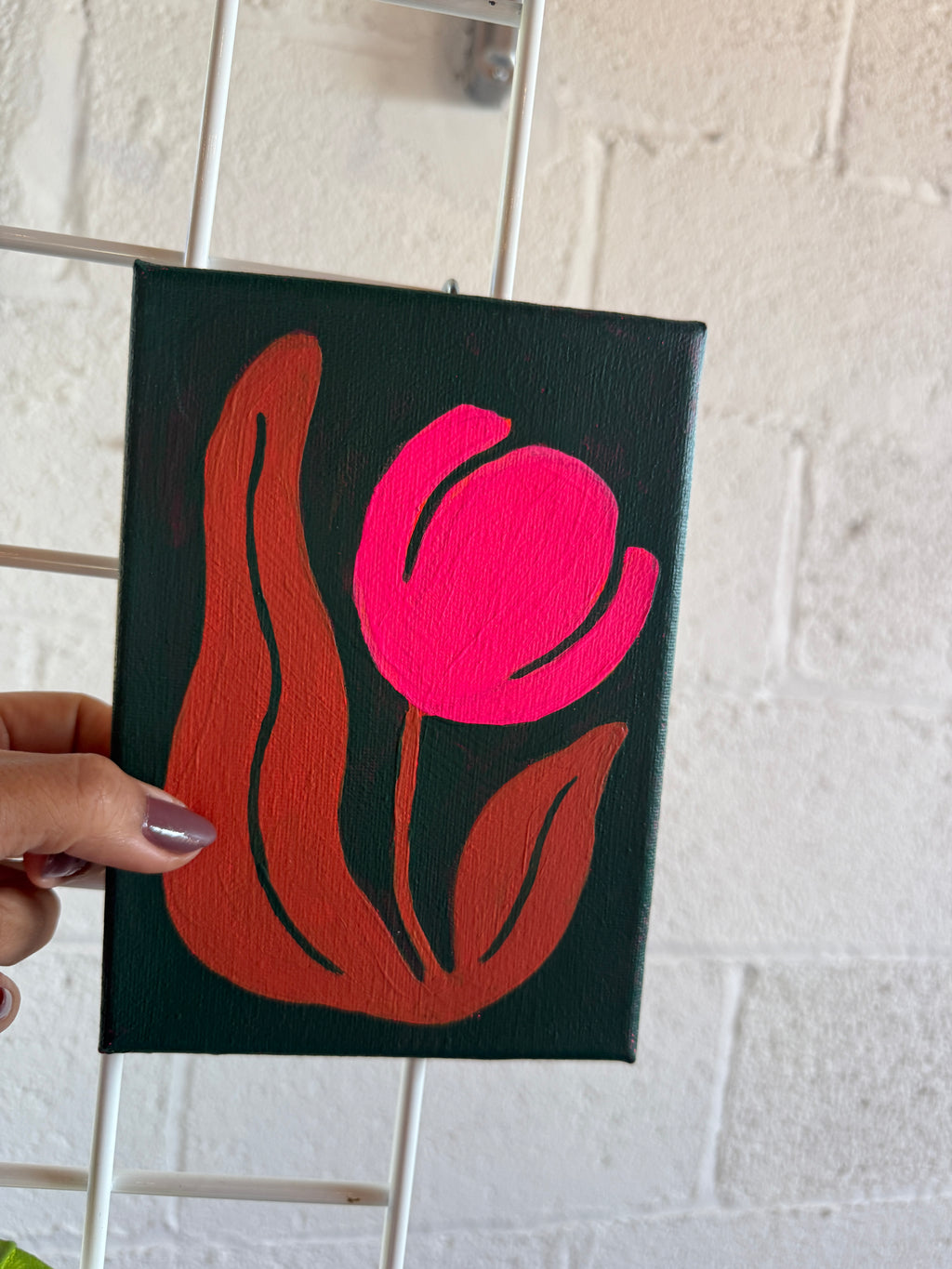 Abstract Pink Tulip Painting