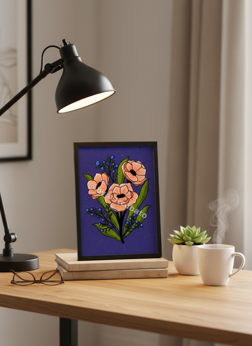 Coral Bouquet Purple with scale