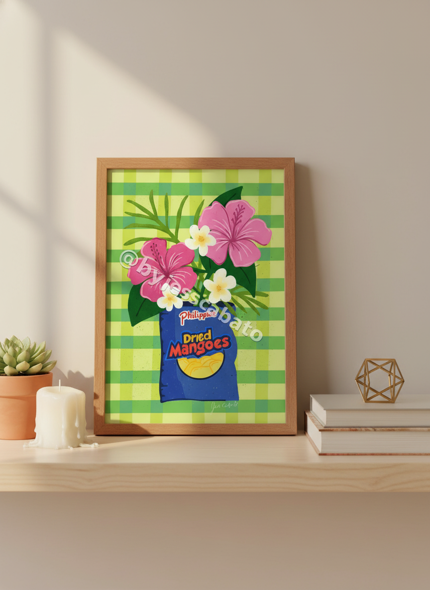 Dried Mango Vase with scale