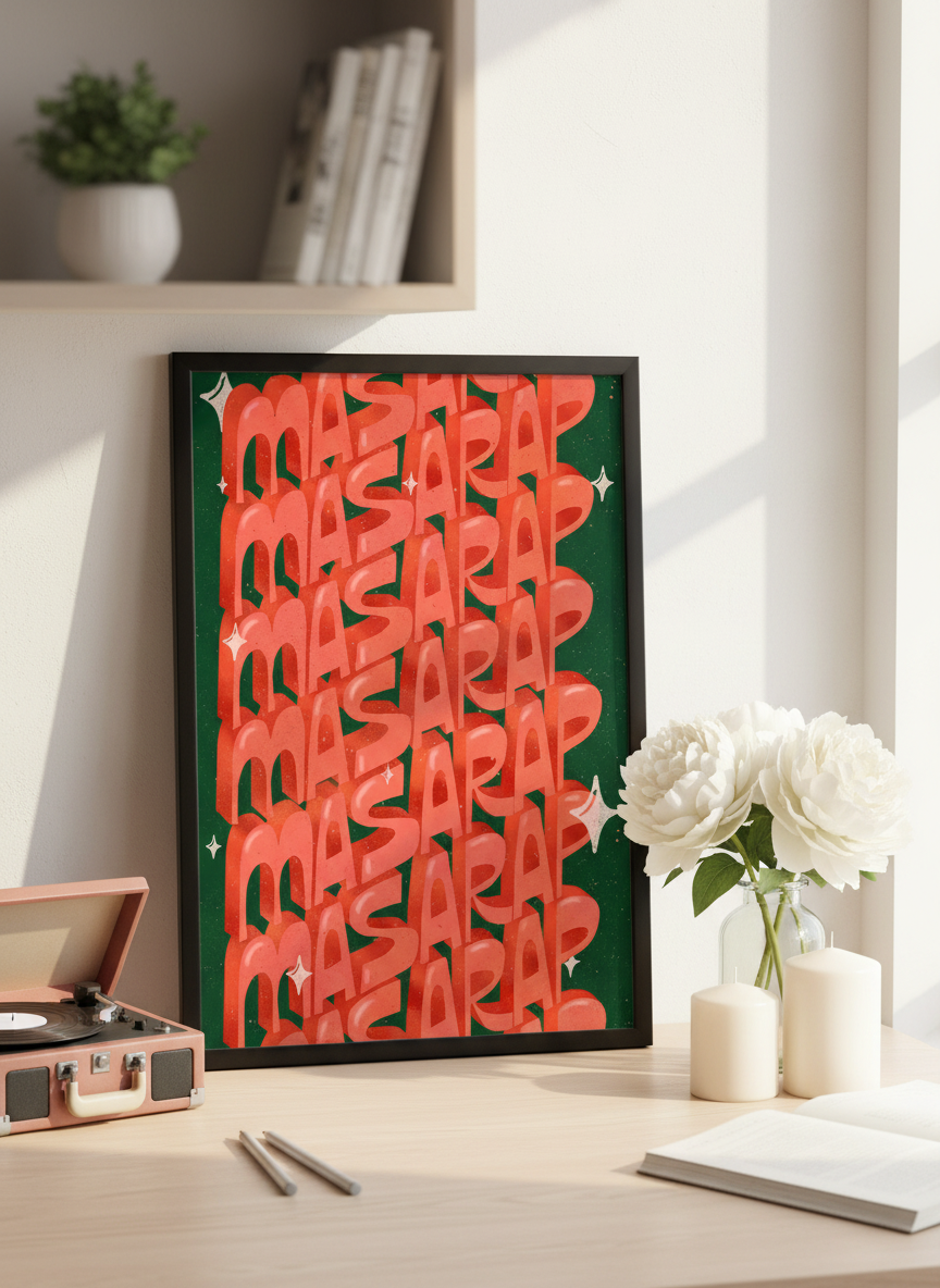 Masarap Lettering with scale