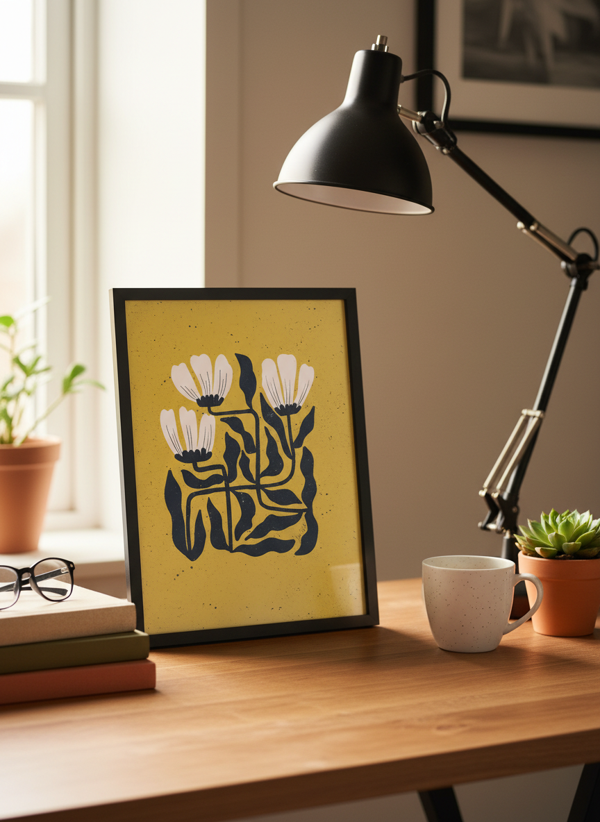 Midnight Bloom Grid Goldenrod with scale