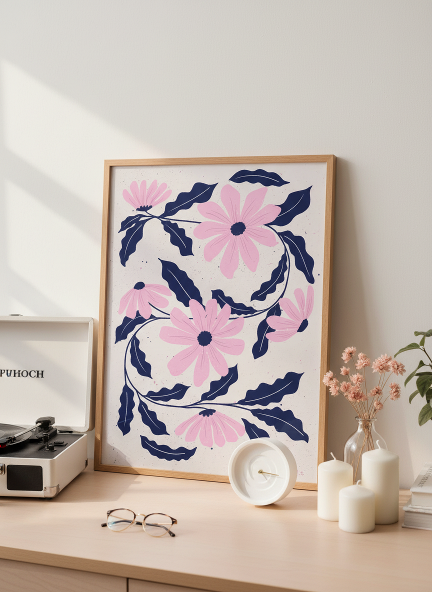 Pink Bloom Dance with scale