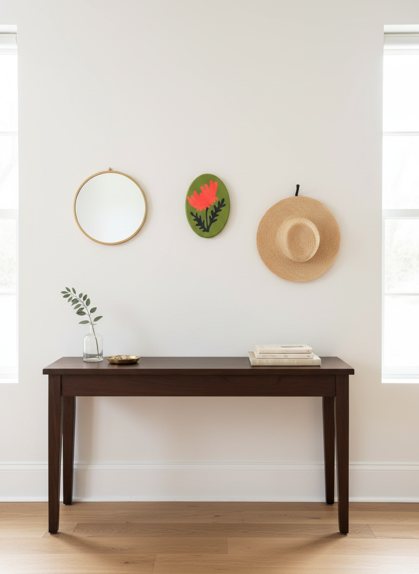 Red Chrysanthemum with styled wall