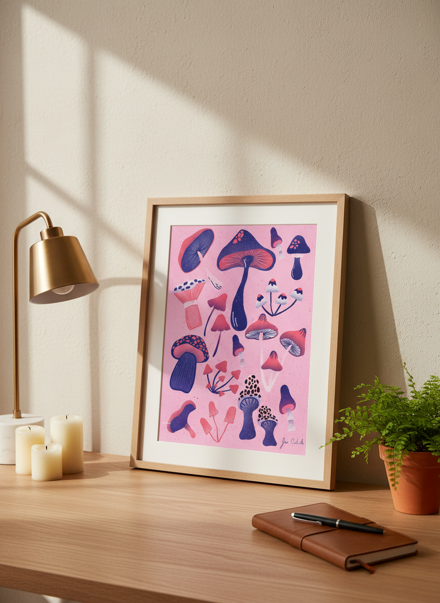 Whimsy Mushroom Garden with scale