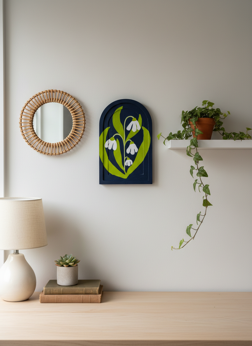 White Snowdrop with styled wall