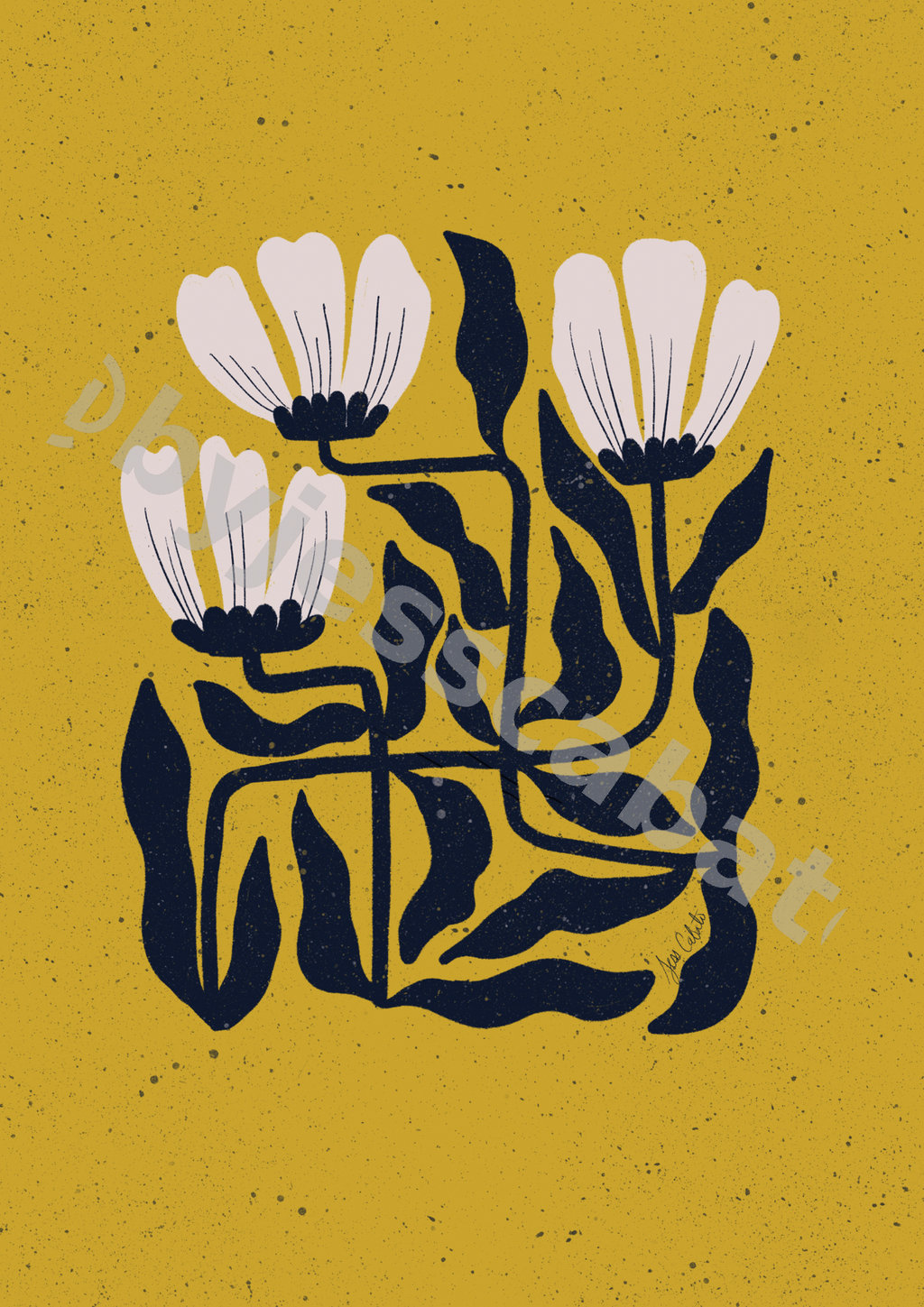 Midnight Bloom Grid – Goldenrod