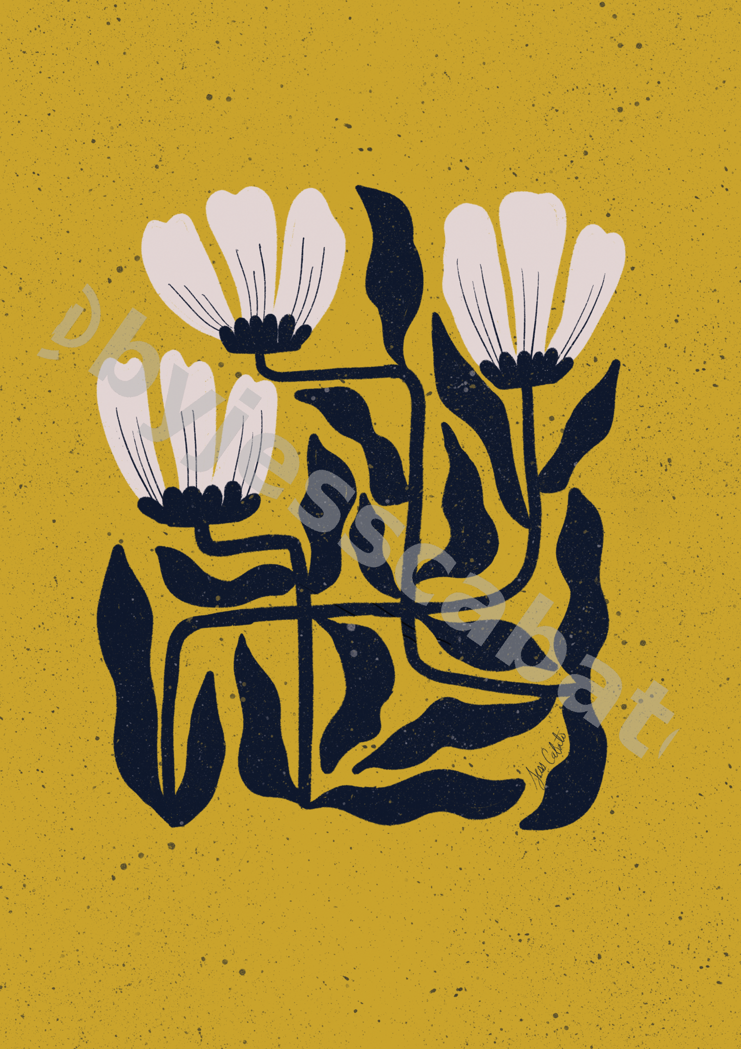 Midnight Bloom Grid – Goldenrod