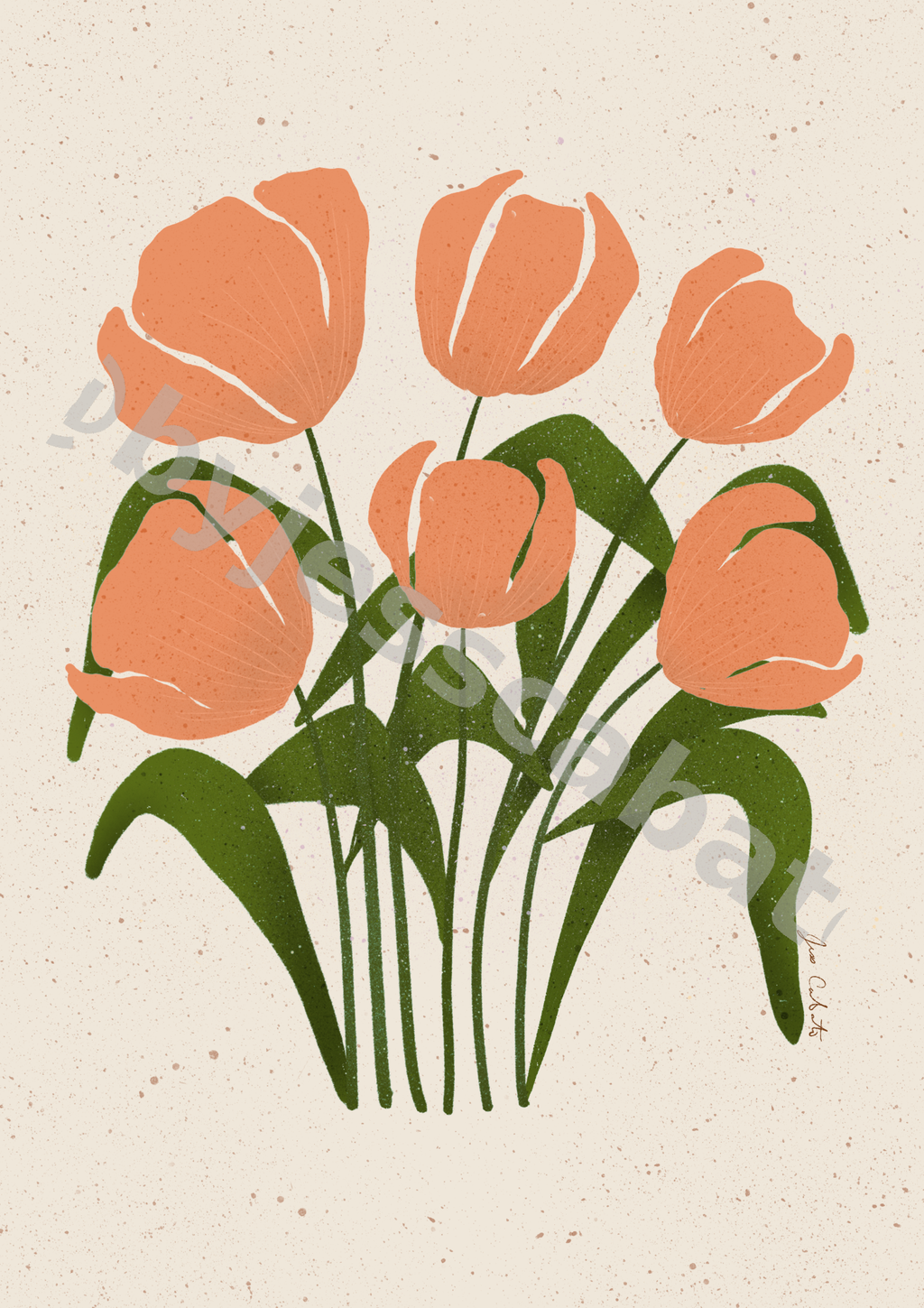 Peach Tulips – Soft Cream